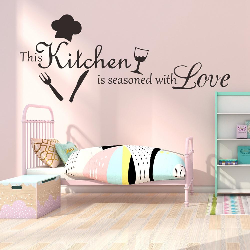 3Pcs Unique English Letter Pattern Elegant Wall Sticker Kitchen Decorative Stickers Decoration