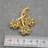 Baroque-Style Multicolor Matte Gold Brooch for Women