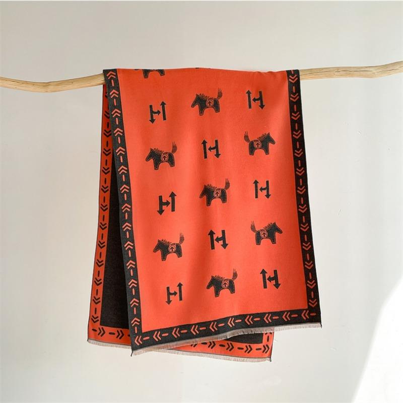 

Winter letter jacquard scarf female cartoon pony warm imitation cashmere shawl college style sweet and cute 185X65cm