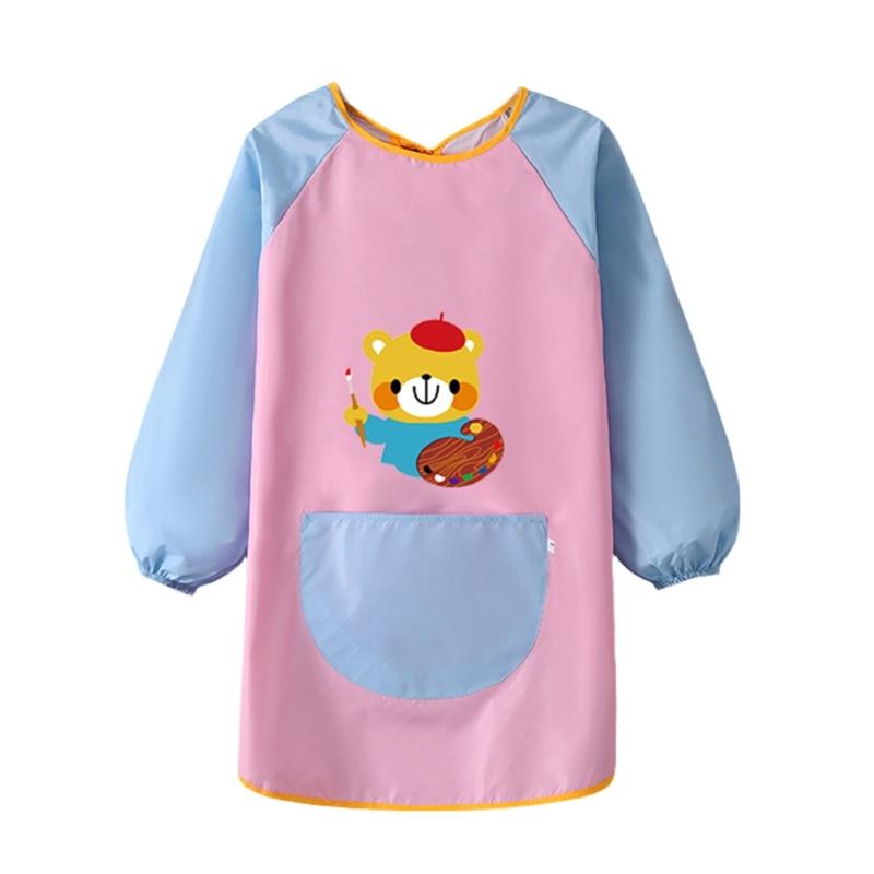 

Toddler Bib Cover Painting Apron Coat for Kids Height 100-124cm Water Resistant Polyester, Easy Cleaning розовый/синий