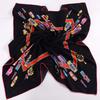 [Bysifa]  Black Twill Silk Scarf Shawl Fashion Elegant High Quality Women Spring Autumn Square Scarves 90*90Cm Bufandas