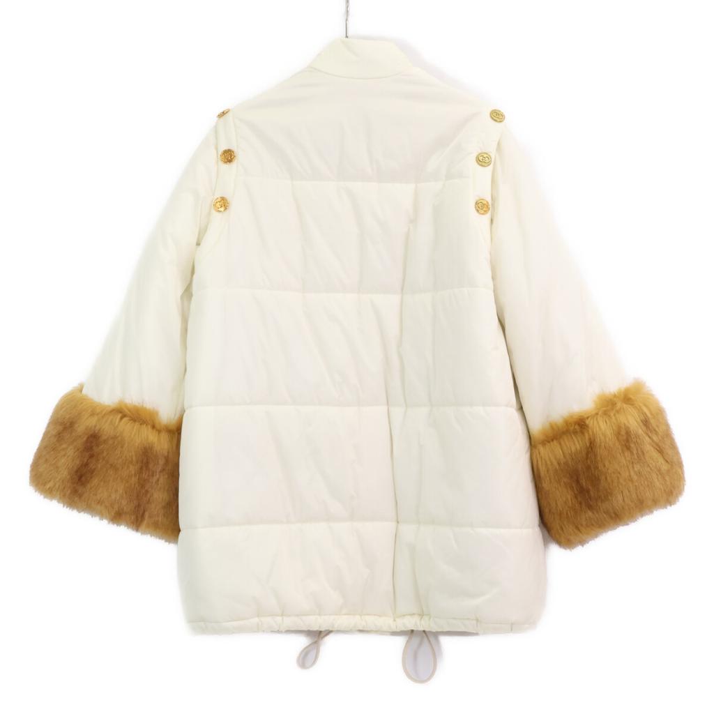 GUCCI 609338 20AW 2WAY Padded Coat with Faux Fur Sleeves coat 36 whiteUsed