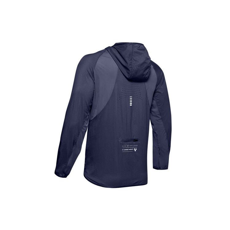 Under Armour Qualifier Casual Running Sports Hooded Jacket Men Outerwear Blue 1350174-497