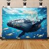 Diseño plano 2D 1 pieza de ballena temática marina y red de pesca adecuada para pancartas, accesorios para fotos de fiestas y decoraciones de eventos