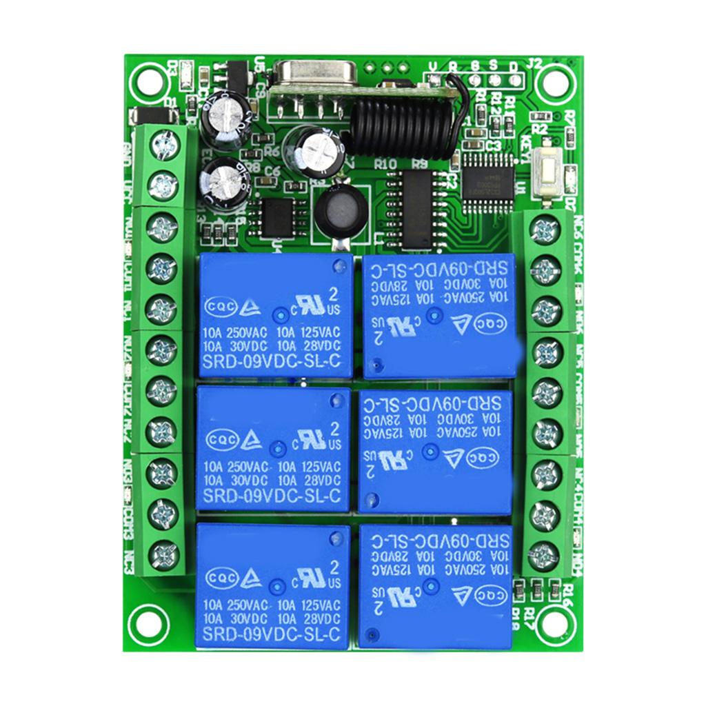 DC 12v 6ch Rf 315/433mhz Wireless Remote Control Switch System,100m Long Distance, Transmitter + Receiver