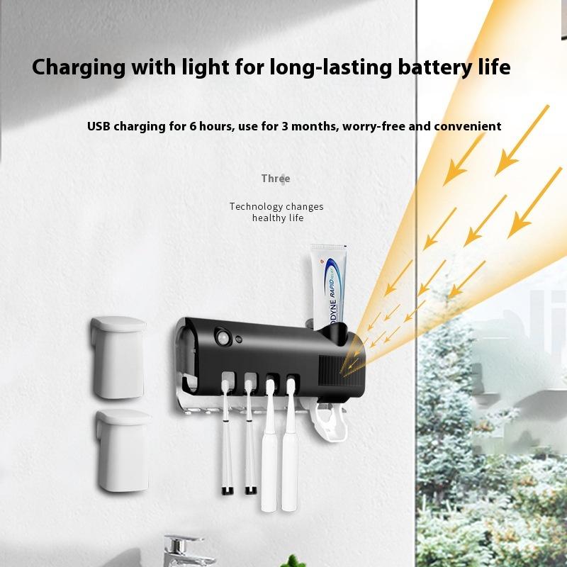 Usb Recharge Automatic Toothpaste Dispenser Creative Wall Mount Smart Toothbrush Holder Squeezer For Family Shower Bathroom