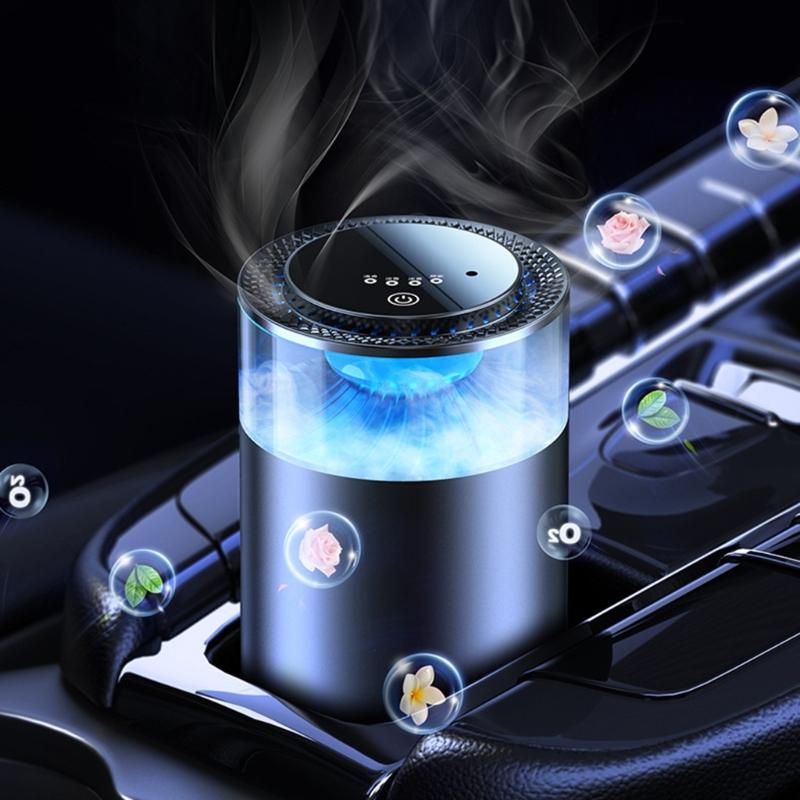 Auto-Luftdiffusor Wiederaufladbar 4 Modi Auto Ein/Aus Auto-Lufterfrischer mit Umgebungslicht und Nebel