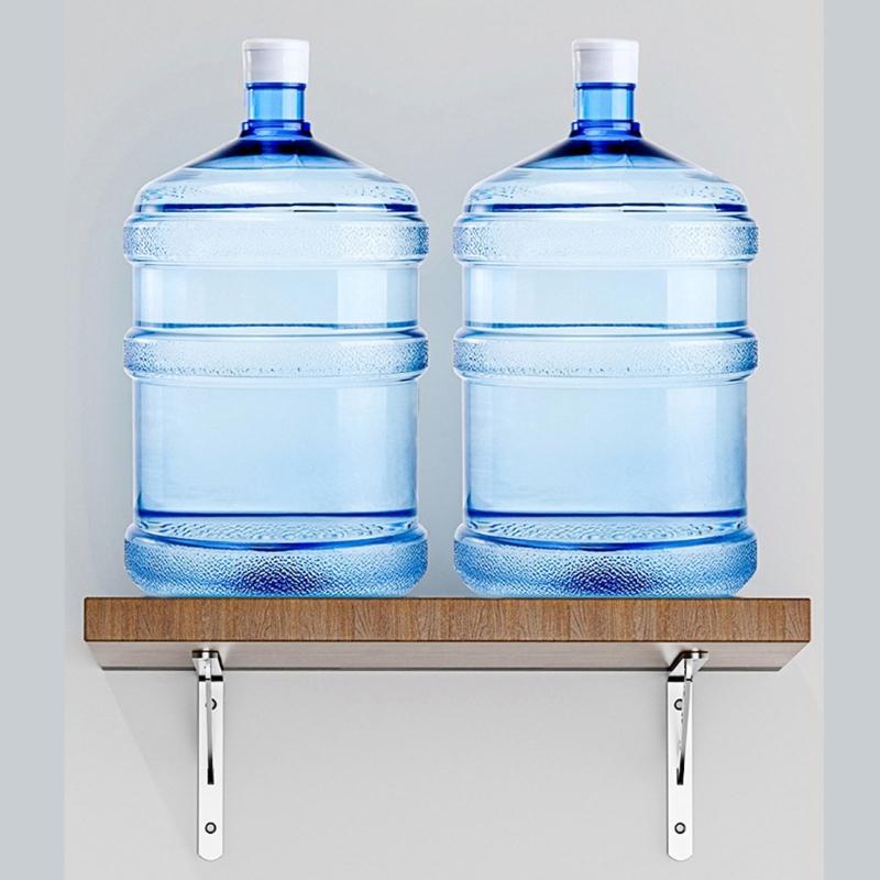 2Pcs Stainless Steel Support Brackets Heavy Duty Triangular Frame Wall Shelf Right Angles Support Stand Enduring