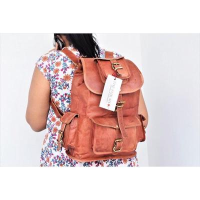 College Leather Bagpack For Woman, Leather Bag Genuine Brown Leather Rucksack | Girl Backpack, Vintage Weekender Travel Bagpack Leather Gift