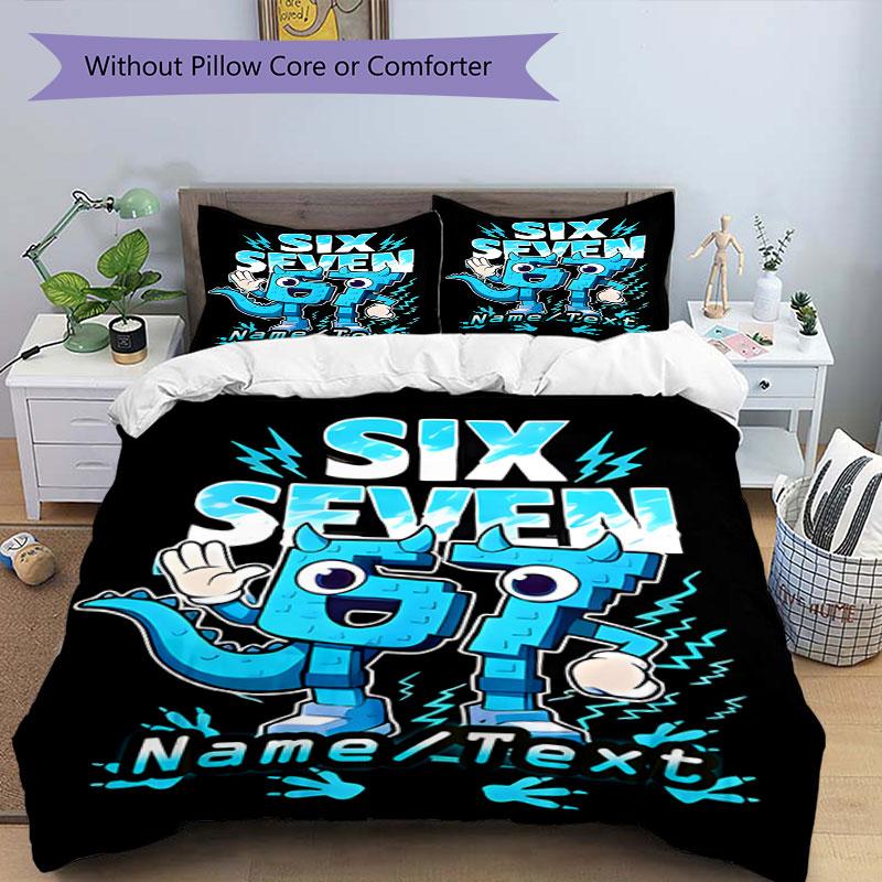 3PC Custom Name Blue Dino Power Bedding Set Printed Bedding Set Duvet Cover Closure Includes 1 Duvet Cover & 116 Pillowcases for Bedroom