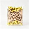 Disposable Party Cocktail Sticks 100Pcs 120mm Yellow Tennis Style for Wedding Birthday Fruit Appetizer Serving