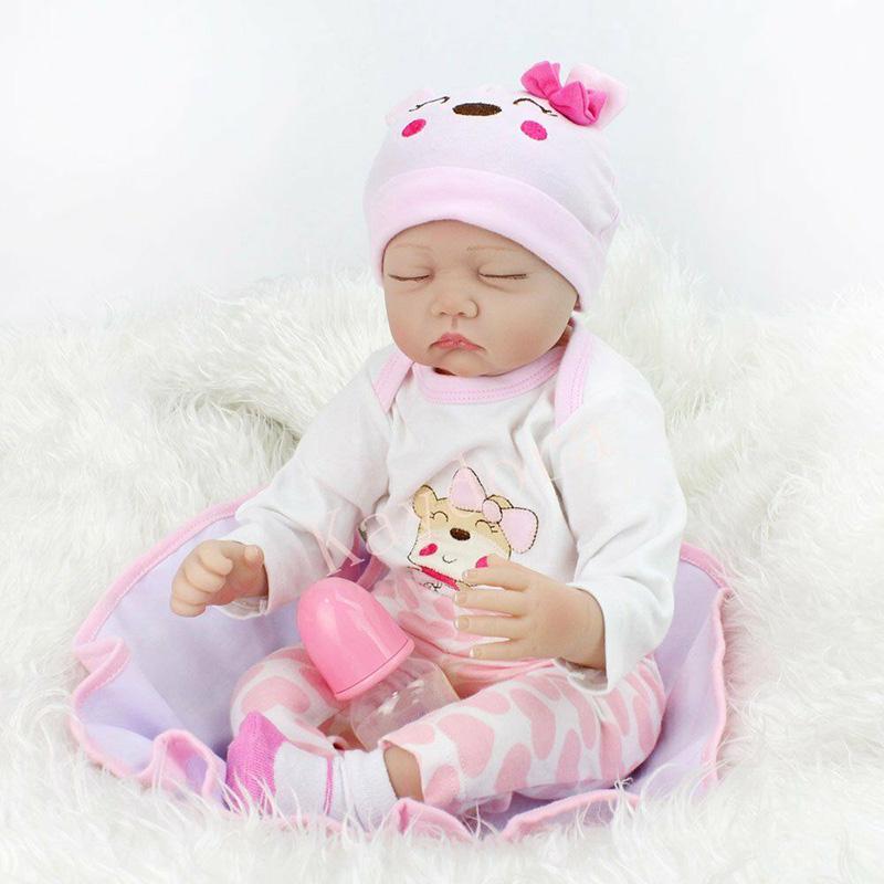Gift 22" Reborn Baby Dolls Lifelike Newborn Silicone Vinyl Handmade Body Full