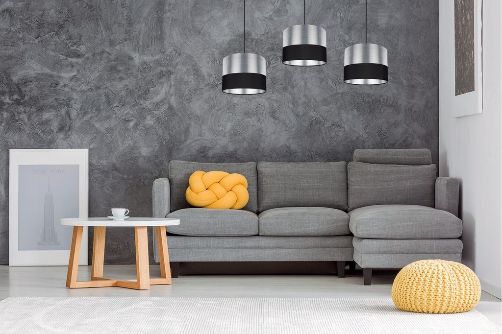 CEILING HANGING LAMP CHROME LAMPSHADE LED