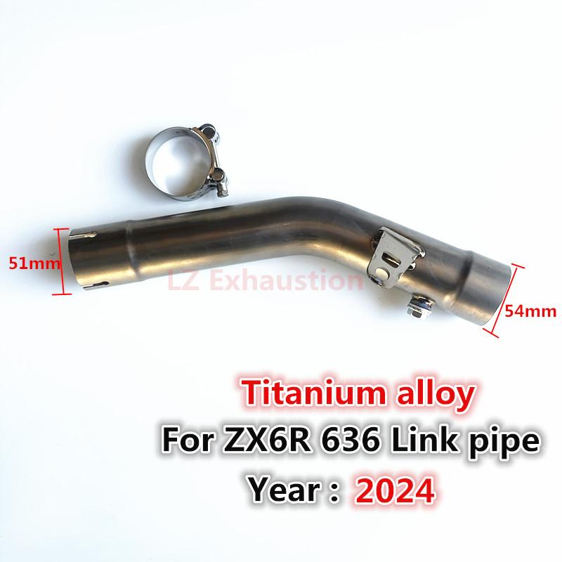 For Kawasaki Ninja ZX6R ZX-6R 636 ZX 6R 2024 Mid-Pipe for Motorcycles Titanium Alloy Mid-Pipe
