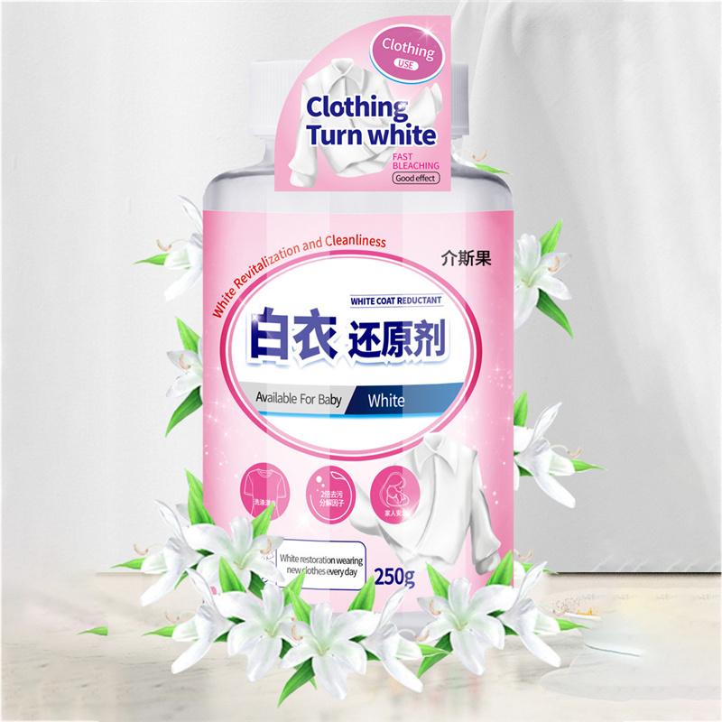 White Clothes Whitener Stain Remover Yellowing Treatment Fabric Brightener & Color Reviver Laundry Whitening Agent