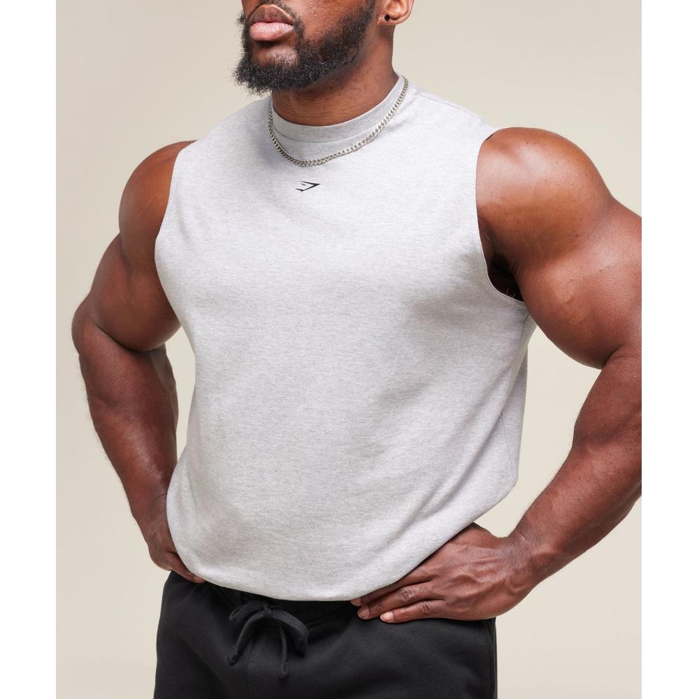 Gymshark Heavy Duty Tank Light Grey Core Marl A2b9h Gbcn