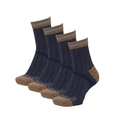 Okamoto CROSSPRO Outdoorsocken, Wolle mit Stützdesign, Fußgewölbe-Panel und gepolsterten Sohlen zum Wandern, Größen 25,0 cm - 27,0 cm, Marineblau, 271-973, 4er-Set