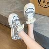 Guofeng Chinese Canvas Shoes Women's Platform New Printing Embroidery Lace-up Versatile Casual Shoes Platform