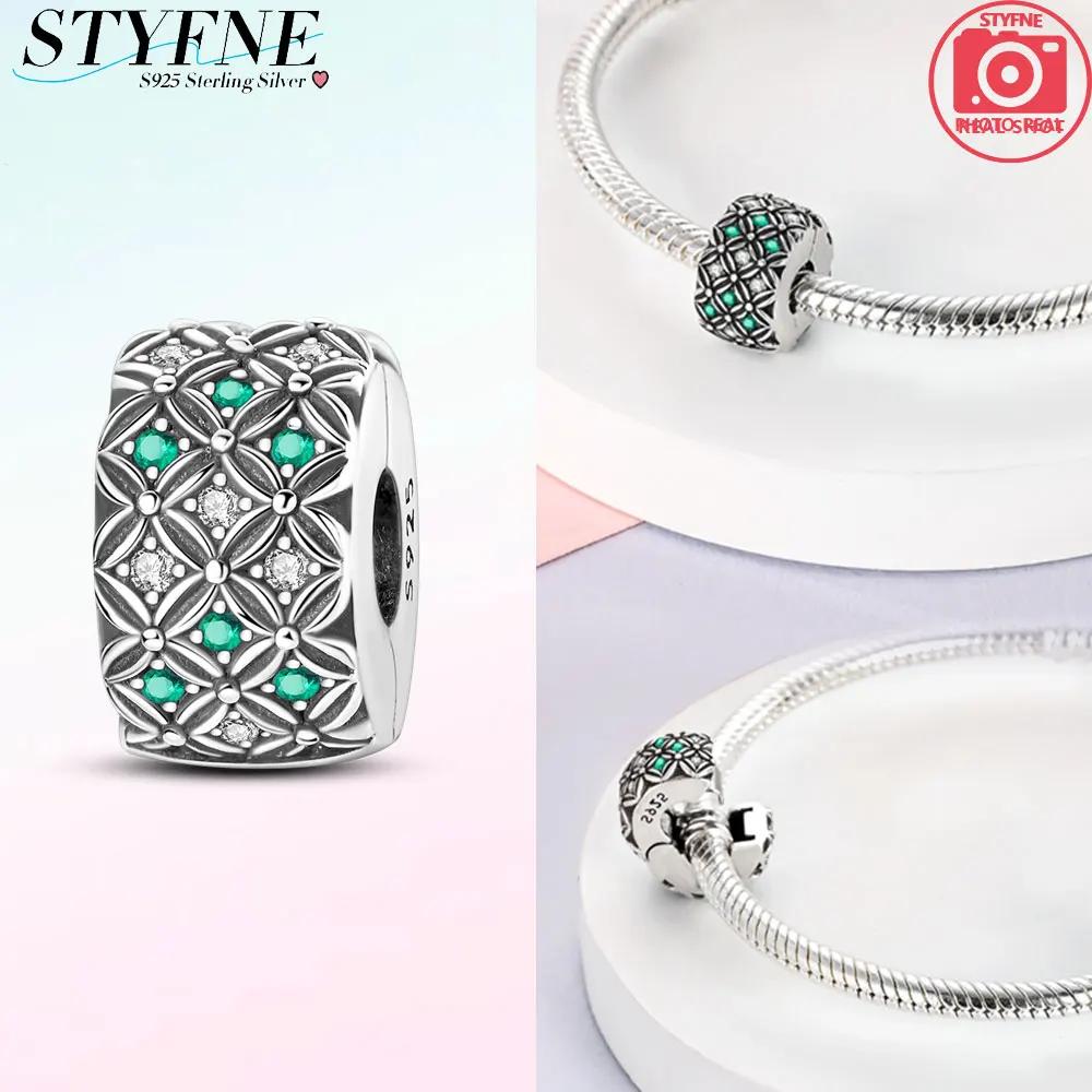 Copper Metal Inlaid Zirconium Flowers Four Leaf Clover Feathers Love Box Clip Charm Bead Components Spacer Bead Components Compatible With Bracelet