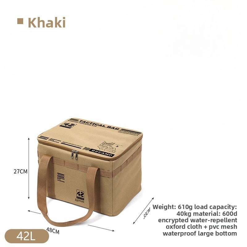 30-42L Tactical Camping Storage Bag Insulated Folding Box Waterproof Picnic Tableware Field Equipment Outdoor Gear Organizer