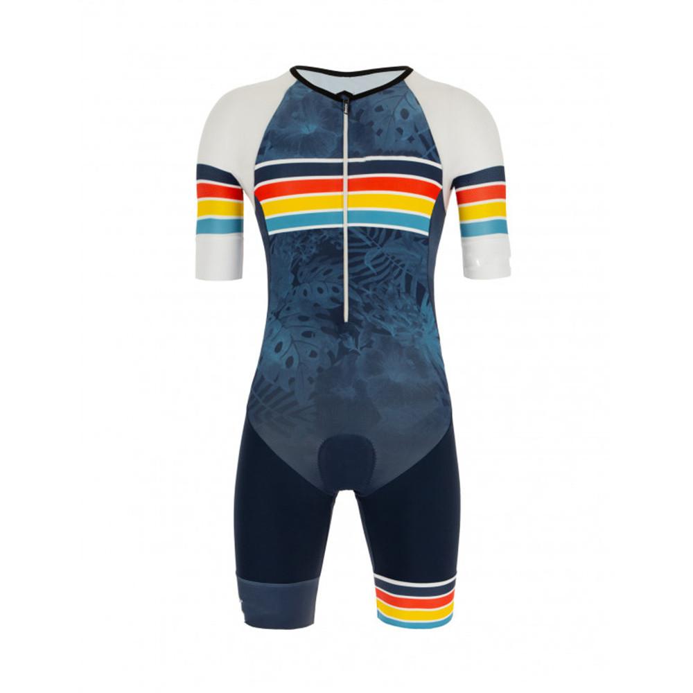 Professional Anti-UV Short Sleeves New Triathlon Printing Cycling Jerseys Suit Cycling Clothing Bib Shorts with Silicone Pad
