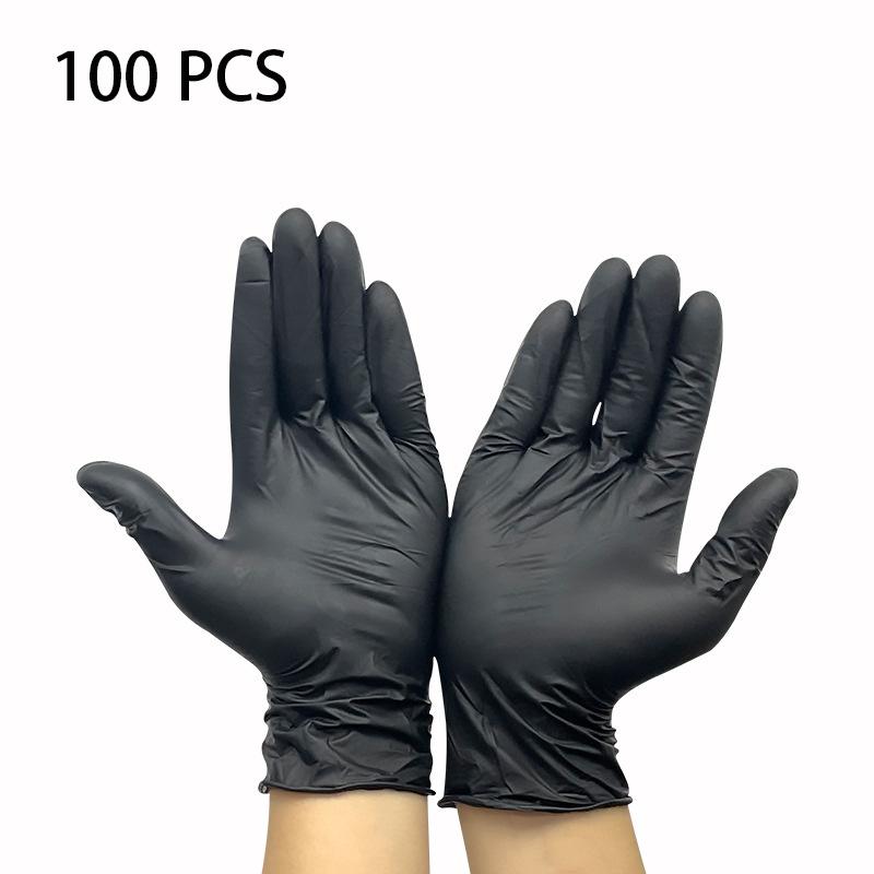 

Хирургические перчатки 100 шт. Нитриловые медицинские принадлежности Неопудренные перчатки Одноразовые Black-100pcs,XLarge