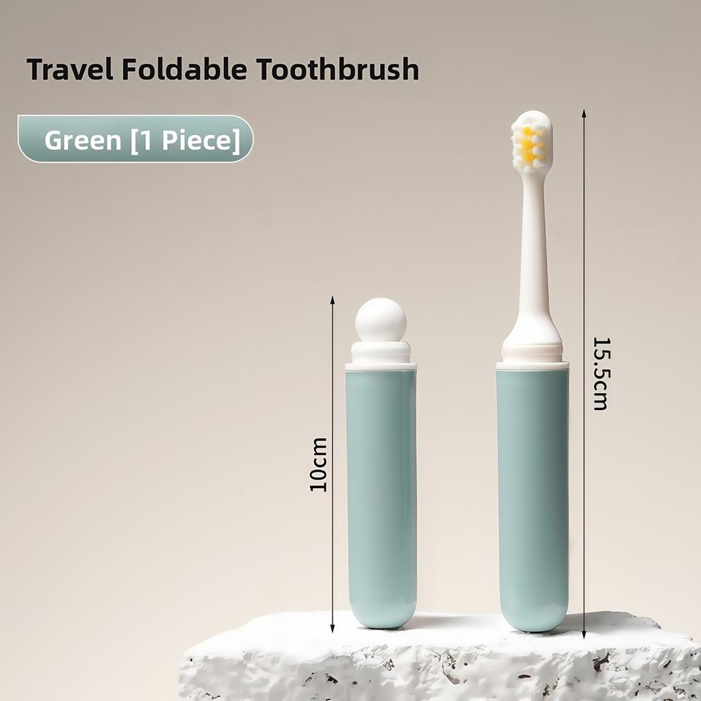 Portable Mini Pocket Travel Toothbrush Set With Case Ergonomic Multi-Functional Foldable Cup Holder Toiletries For Business Trip