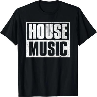 House Music - Retro Aesthetic EDM DJ Distressed T-Shirt