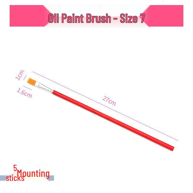 Small Flat Head Nylon Hair Paintbrush for Touch-Ups: Industrial & Art Use.