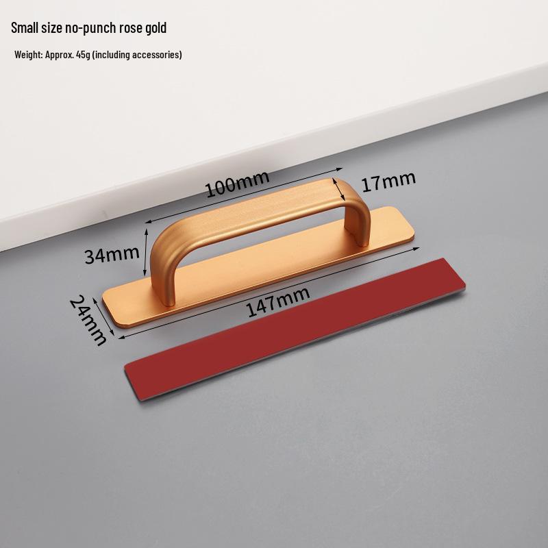 Aluminum Alloy No-Drill Handle for Glass, Wood, or Wardrobe Doors and Windows
