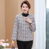 Mom's Chic Plaid Short Coat for Spring & Autumn - Fashionable Style for Middle-Aged & Elderly Women