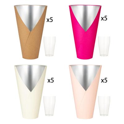 5Pcs Decorative Flower Arrangement Box with PP Liner Accessory DIY Event Florist Supplies Lightweight Water Resistant