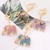 Horse Keychain Colorful Sparkling Rhinestones Elephant Charm Key Chain Decorative Good Luck Pendant Bags Backpacks Wallets Cars Accessories