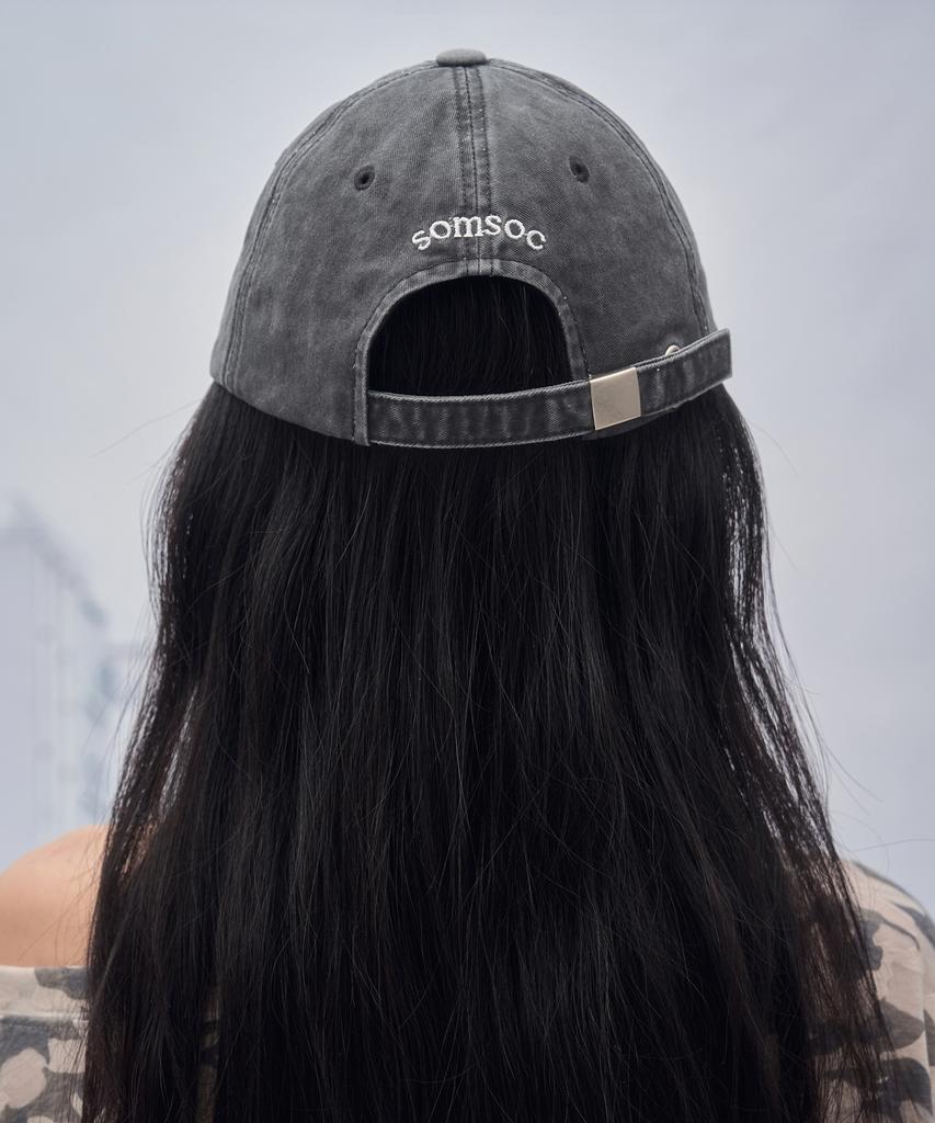 SOMSOC Signature Destroyed Ball-Cap_Charcoal