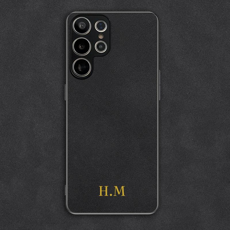 Personalise Customize Name Letter Leather Case For iPhone 16 Plus 15 14 13 12 Pro Max 11 X XR Sheepskin Cover coque funda
