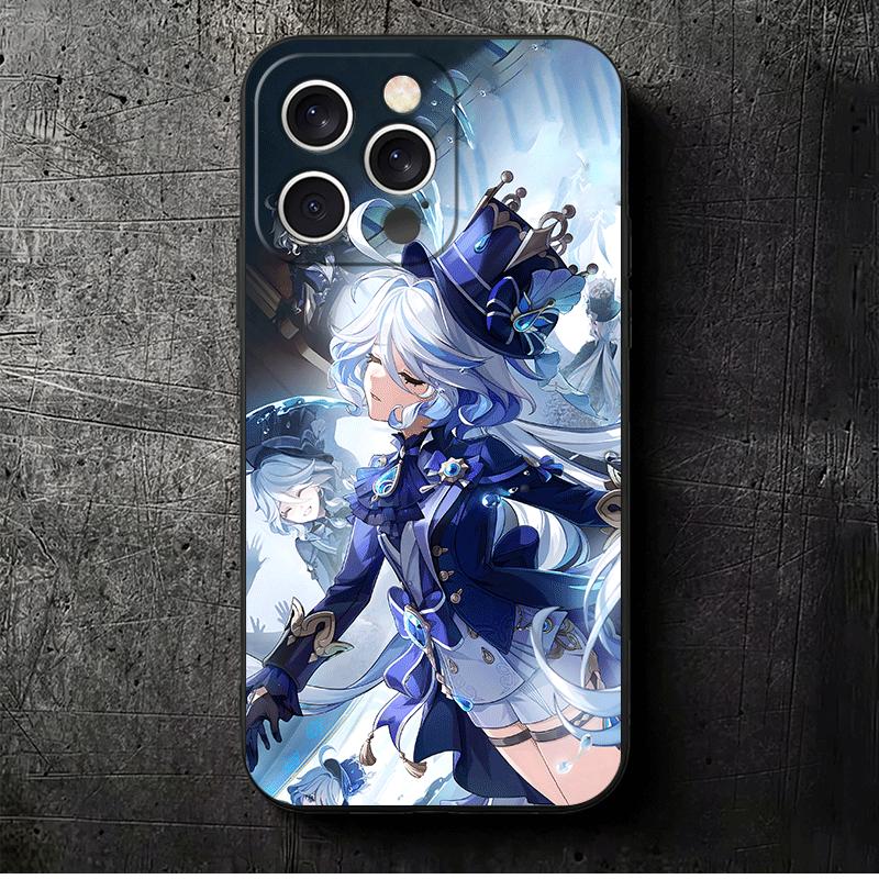 

Genshin Impact Furina Soft Phone Case for iPhone 16 16E 17 Air 15 Pro Max 14 Plus 13 Mini 11 12 7 Black Cover Back Shell iPhone 13 Mini