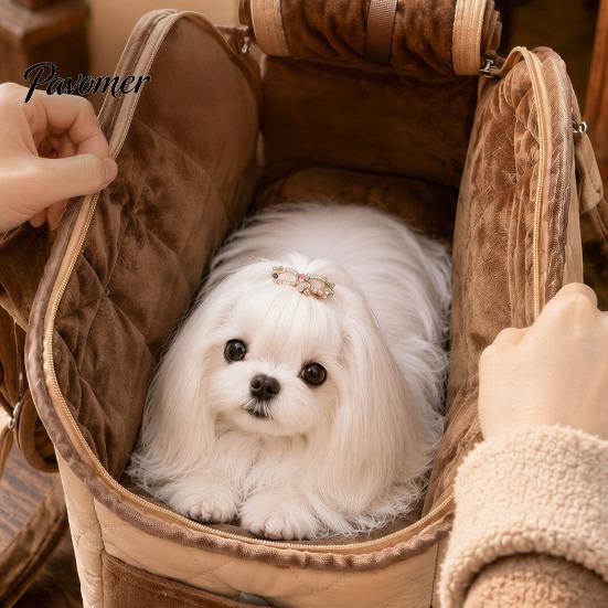 Adjustable Shoulder Strap Pet Bag Quilted Cat Carrier Purse, Breathable Bag, Mesh Window, Zipper Closure, Safety Buckle, for Small Animals Cute