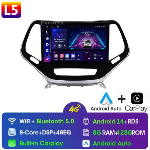 Car Auto For Jeep Cherokee 5 KL 2014 - 2018 Android Radio Carplay 4G GPS Navigation Multimedia Stereo Player QLED BT No 2din DVD