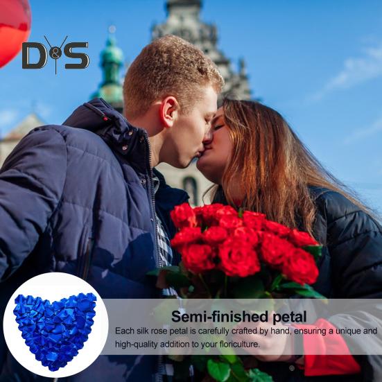 273 Pcs Pre-made Satin Ribbon Rose Petals Handmade Half-Finished Eternal Rose Petal DIY Everlasting Floral Bouquets for Wedding Anniversary Birthday