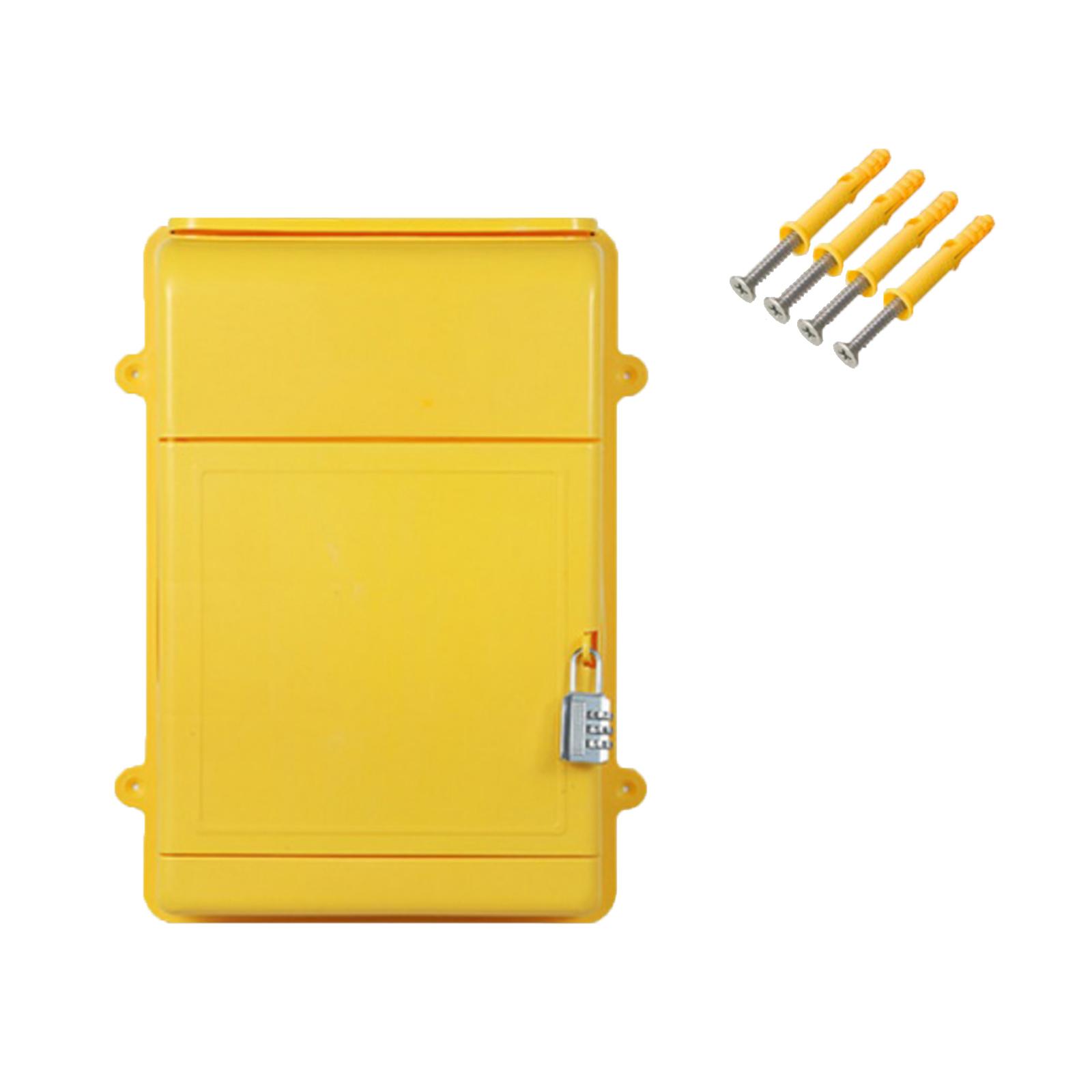 

Mounted Mailbox with Combination Lock, Post Box, Multifunctional Ballot Box, 13.5 X 10 X 4 Inch, for Hotel Business, Lightweight жовтий