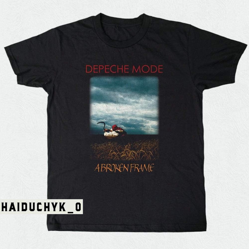 

Depeche Mode Аброкен Фрейм Унисекс Черная Футболка Размер S-5XL Унисекс Футболка L