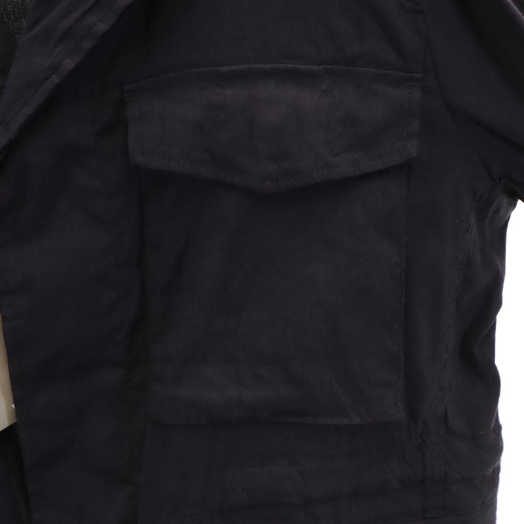 Unused Nano LIBRARY Linen Blend Military Jacket L Black Men's Used