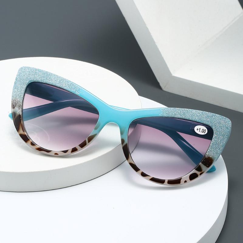 New High-end Cat Eye Presbyopia Glasses Fashion Butterfly Shaped Sunglasses Ultra Light High-definition Glasses Diopter To +4.0