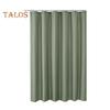 1 Set Shower Curtain with 12 Hanging Rings Contrast Solid Color Thickened Waterproof Punch-free Washable Kitchen Door Curtain Bedroom Window Curtain