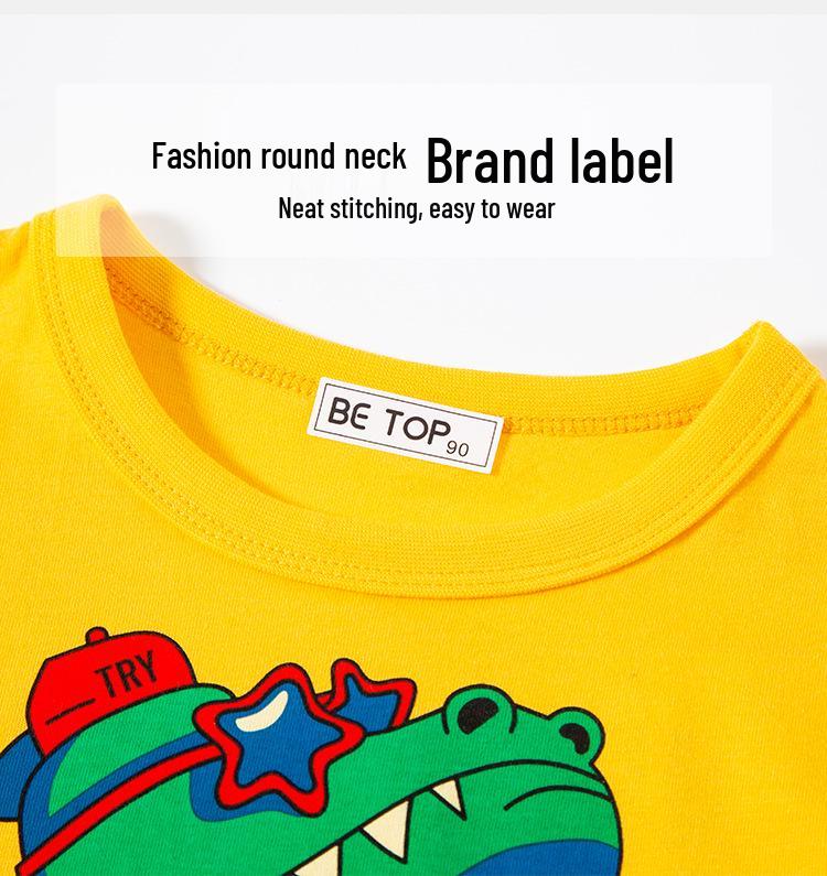 Trendiger Sommer Dinosaurier Cartoon Koreanischer Stil Kurzarm Kinder Einteiler