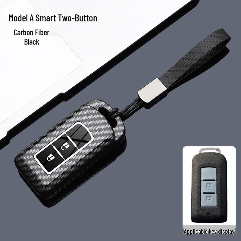 Mitsubishi Key Cover: Carbon Fiber Textured Full Coverage for Outlander, ASX, Escape, Lancer