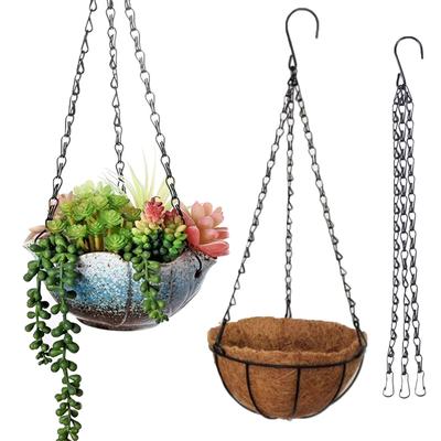 Versatile Iron Plant Hanger Imitation Rattan Hanging Flower Pot Chains for Bird Feeders Lanterns Plant Basket Decorative