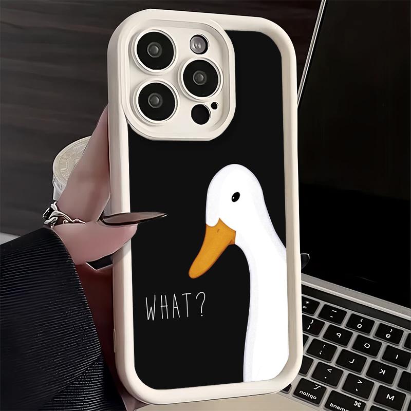 Phone Case for iPhone 17 Air 16E 15 16 Pro Max Funny Cartoon Goose Game Cover 14 Plus 13 12 Mini Soft Shell Silicone Fundas