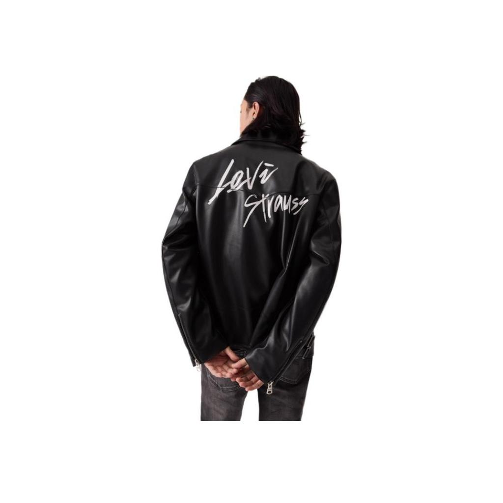 Levis Faux Leather Lapel Loose Jacket Women jackets 002XL-0000