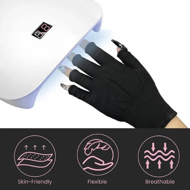 1 Pair of Black Wear-resistant Work Gloves for Women and Men Knitted Breathable Elastic Outdoor Protective Gloves